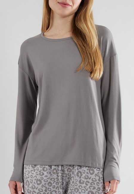 TOM TAILOR Damen Oberteil grau uni