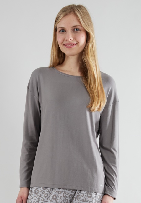 TOM TAILOR Damen Oberteil grau uni