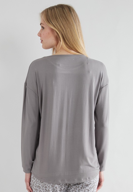 TOM TAILOR Damen Oberteil grau uni