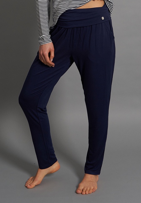 Damen Lange-Hose blau uni
