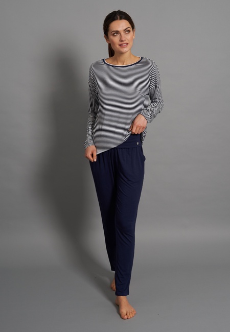 Damen Lange-Hose blau uni