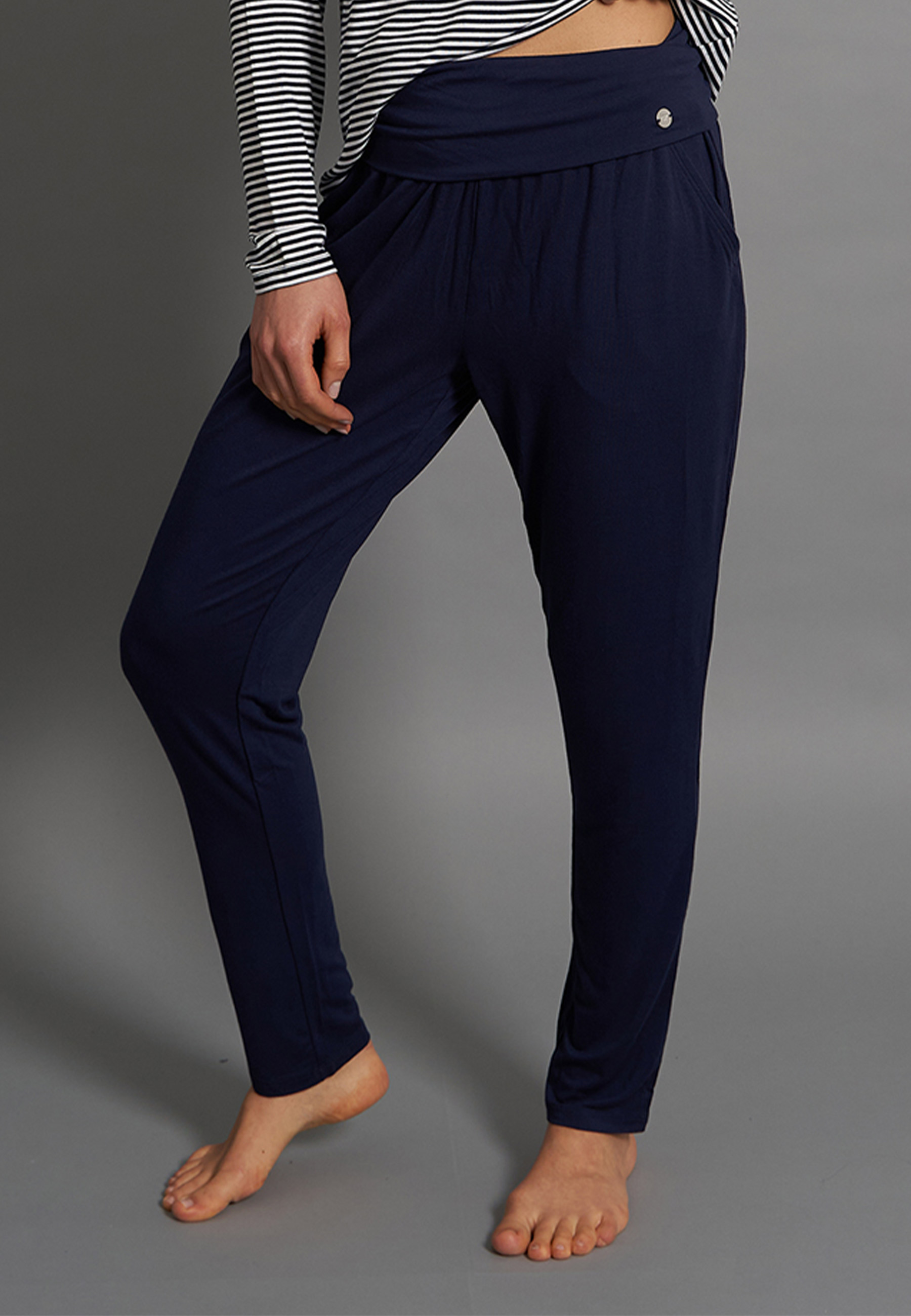 Damen Lange-Hose blau uni