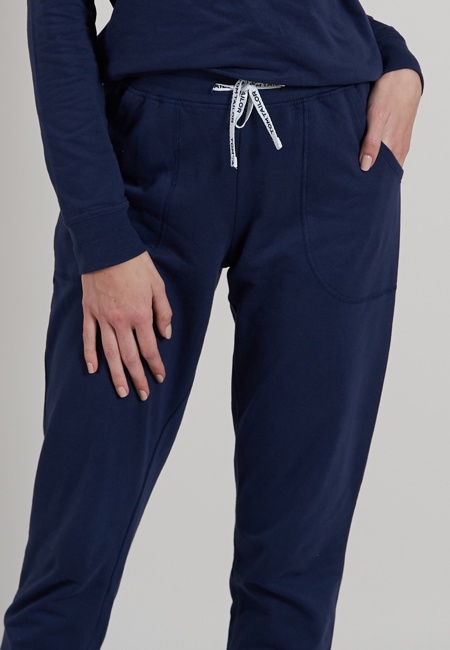 Damen Lange-Hose blau uni