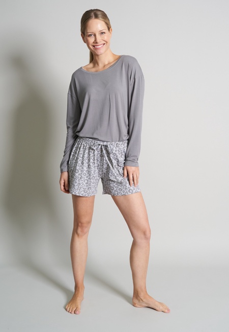 TOM TAILOR Damen Kurze-Hose grau bedruckt