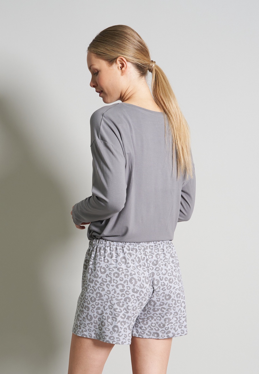 TOM TAILOR Damen Kurze-Hose grau bedruckt