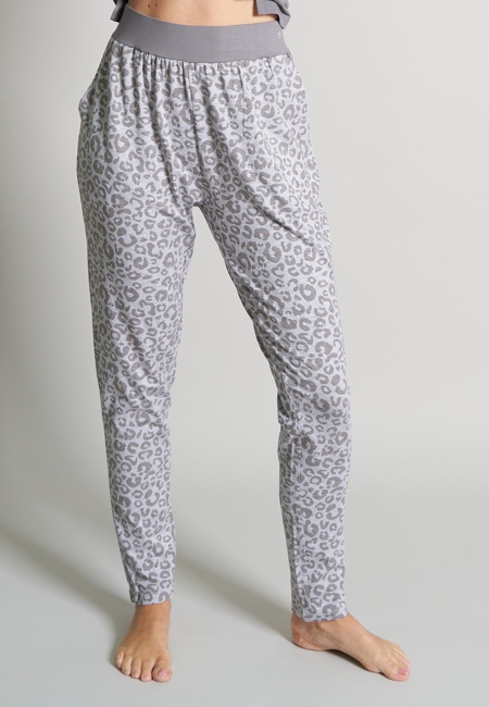 TOM TAILOR Damen Lange-Hose grau bedruckt