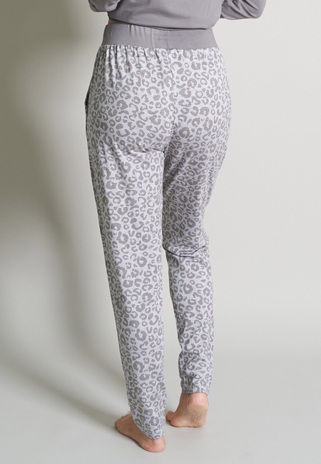 TOM TAILOR Damen Lange-Hose grau bedruckt