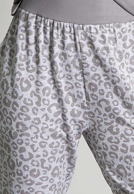 TOM TAILOR Damen Lange-Hose grau bedruckt