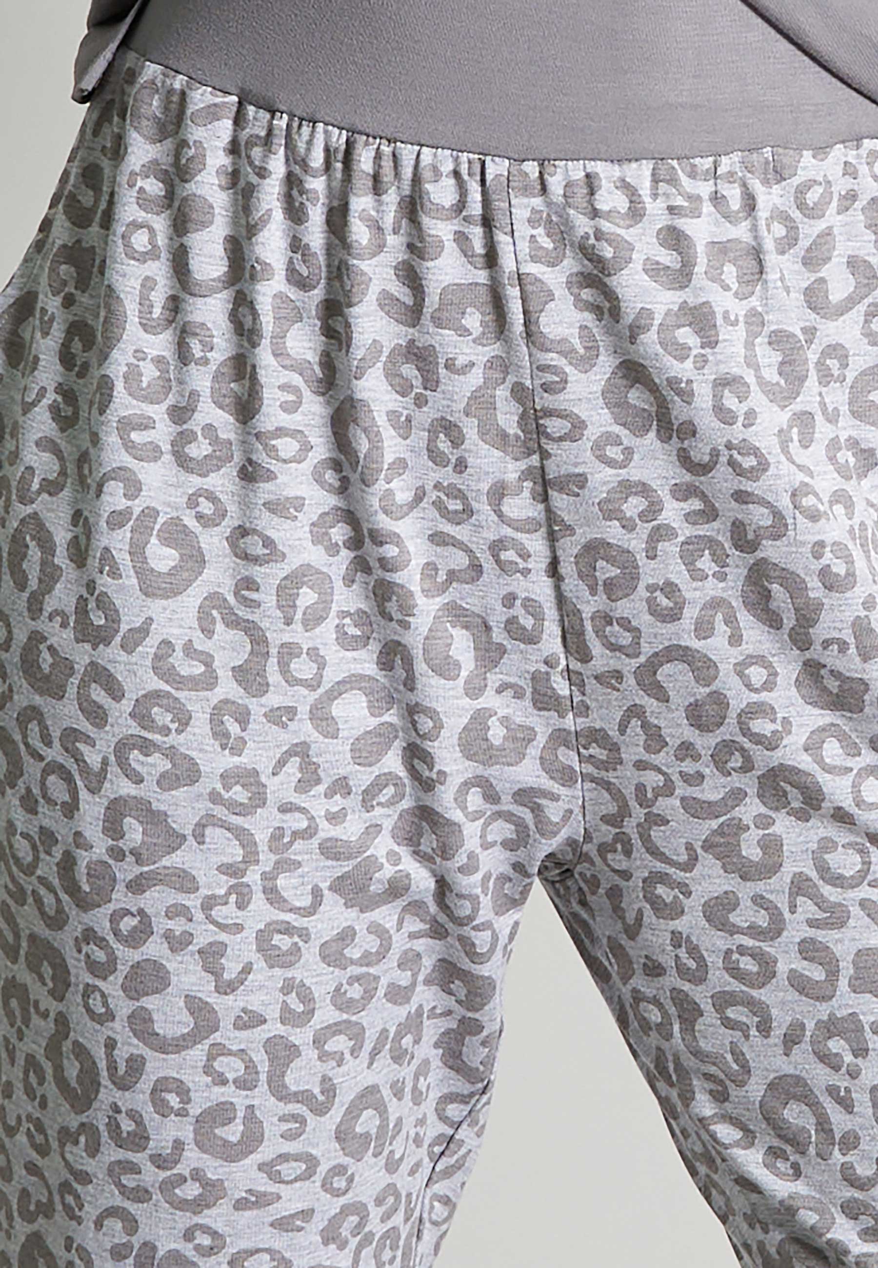 TOM TAILOR Damen Lange-Hose grau bedruckt