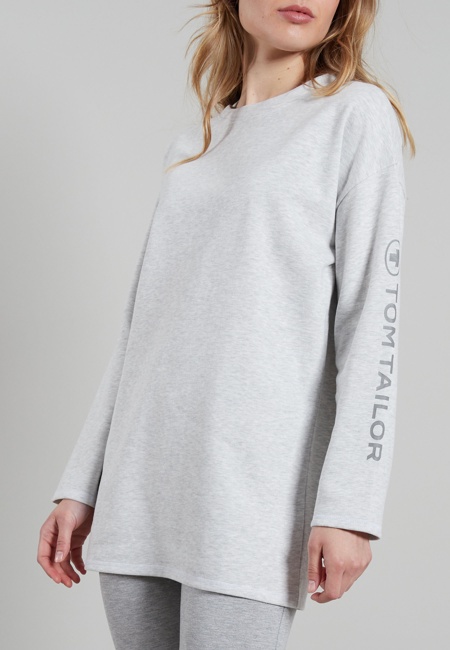 TOM TAILOR Damen Longsleeve weiß uni