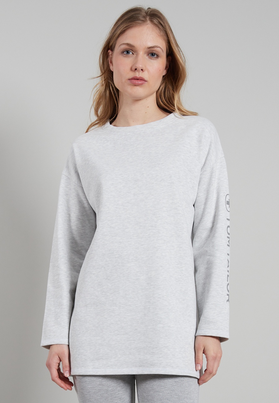 TOM TAILOR Damen Longsleeve weiß uni