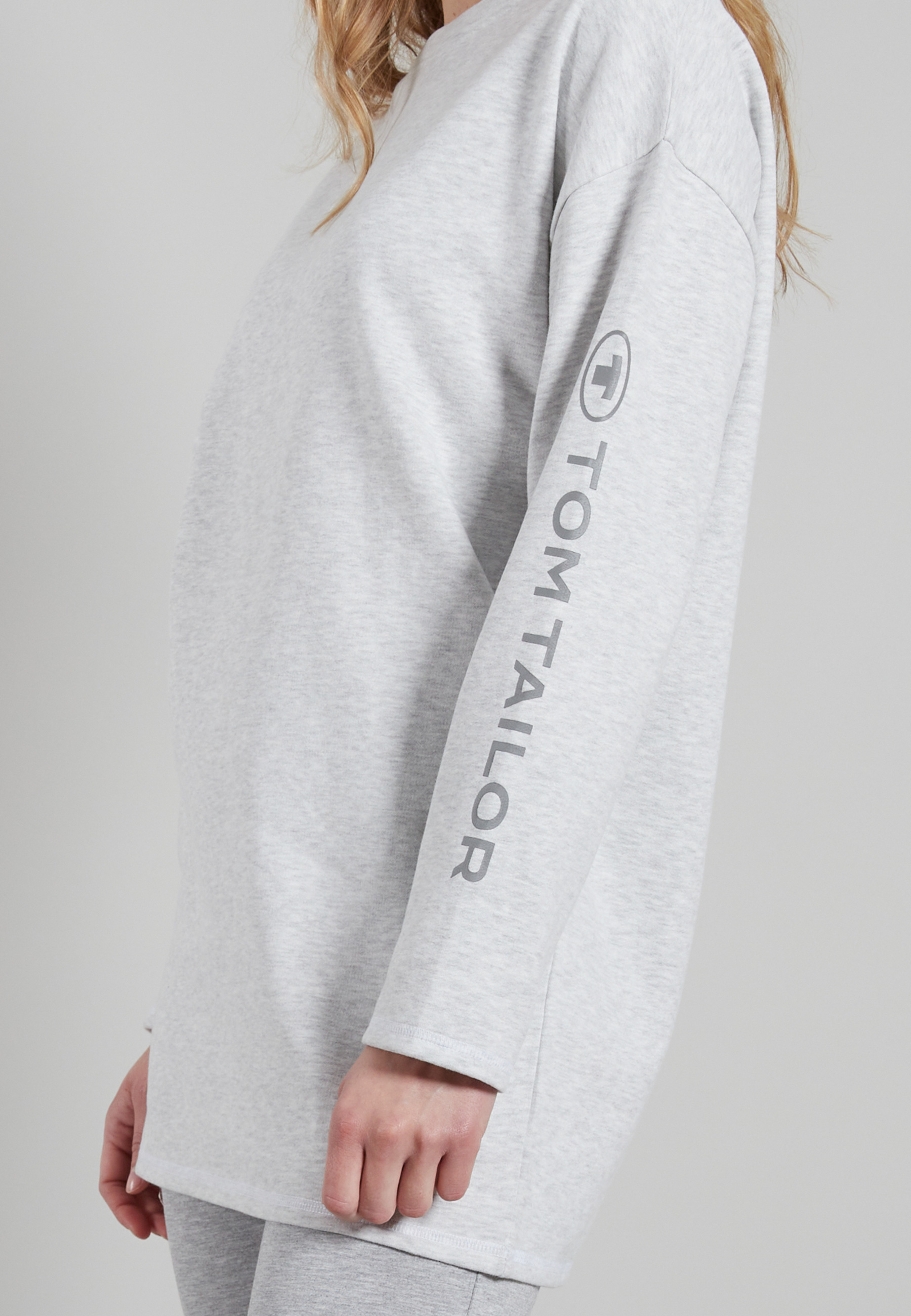 TOM TAILOR Damen Longsleeve weiß uni