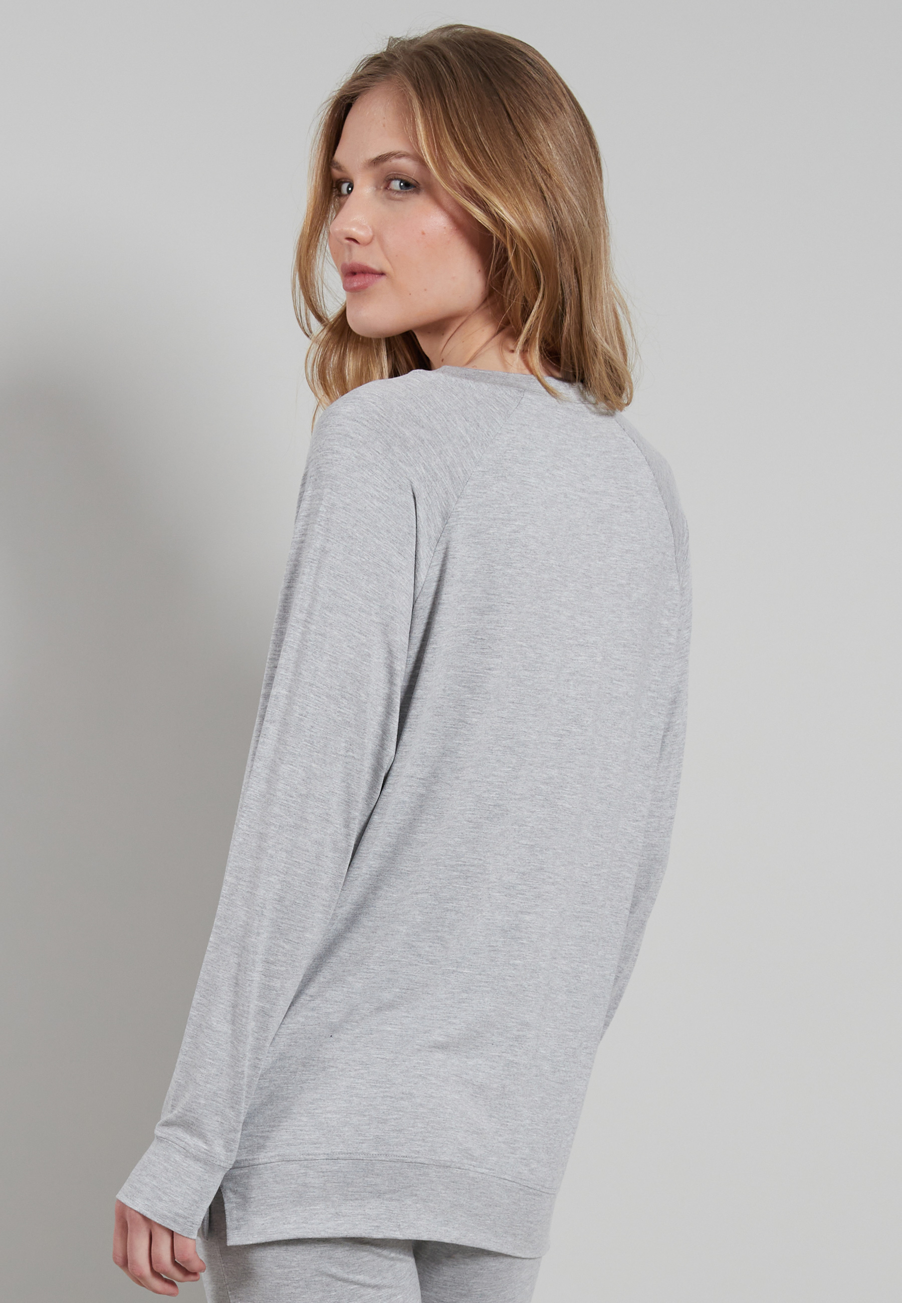 TOM TAILOR Damen Longsleeve grau uni