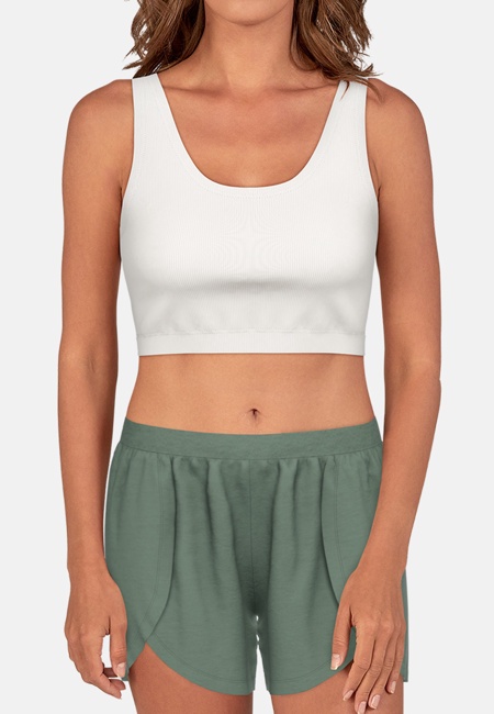 TOM TAILOR Damen Short-Pants grün uni