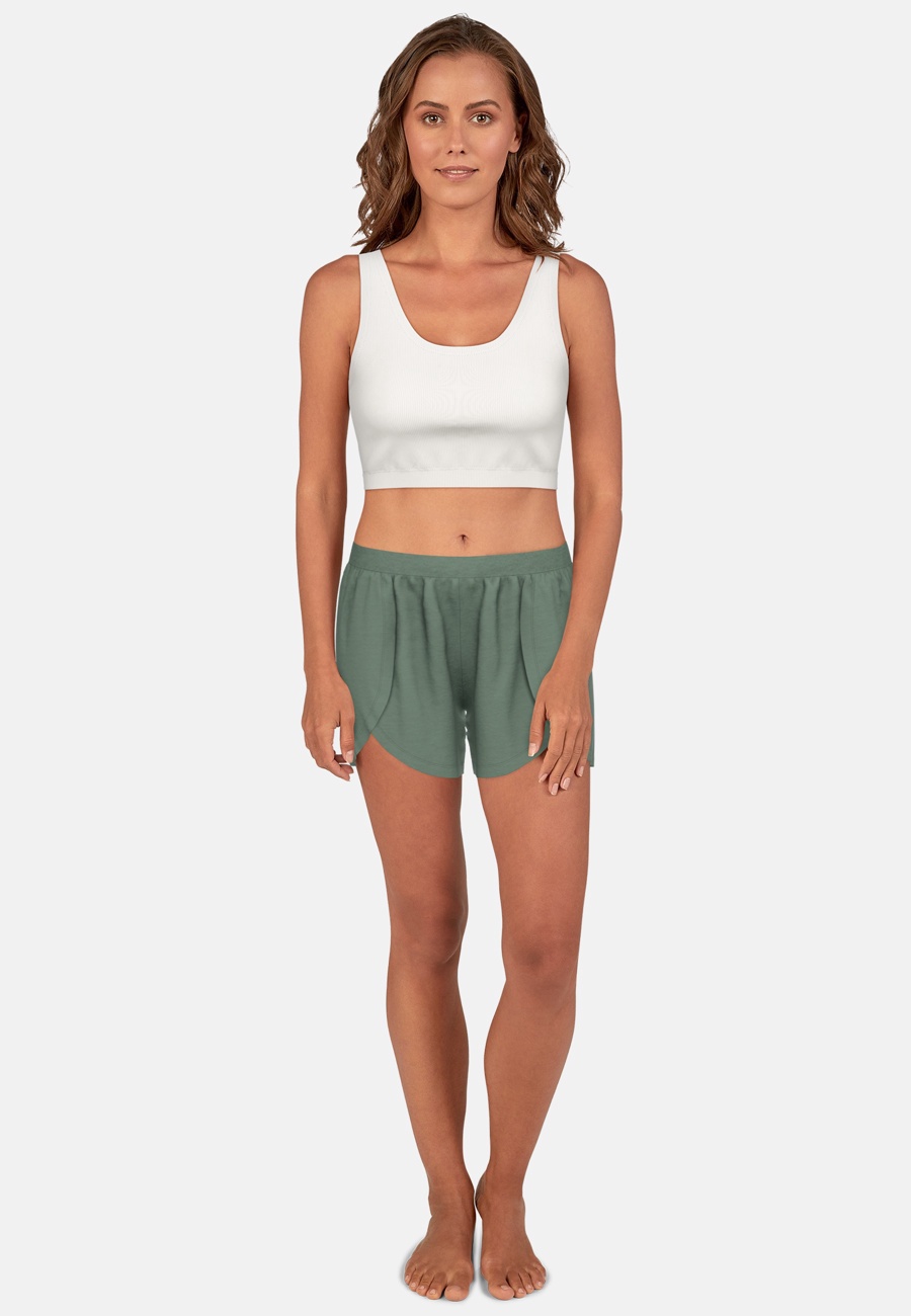 TOM TAILOR Damen Short-Pants grün uni