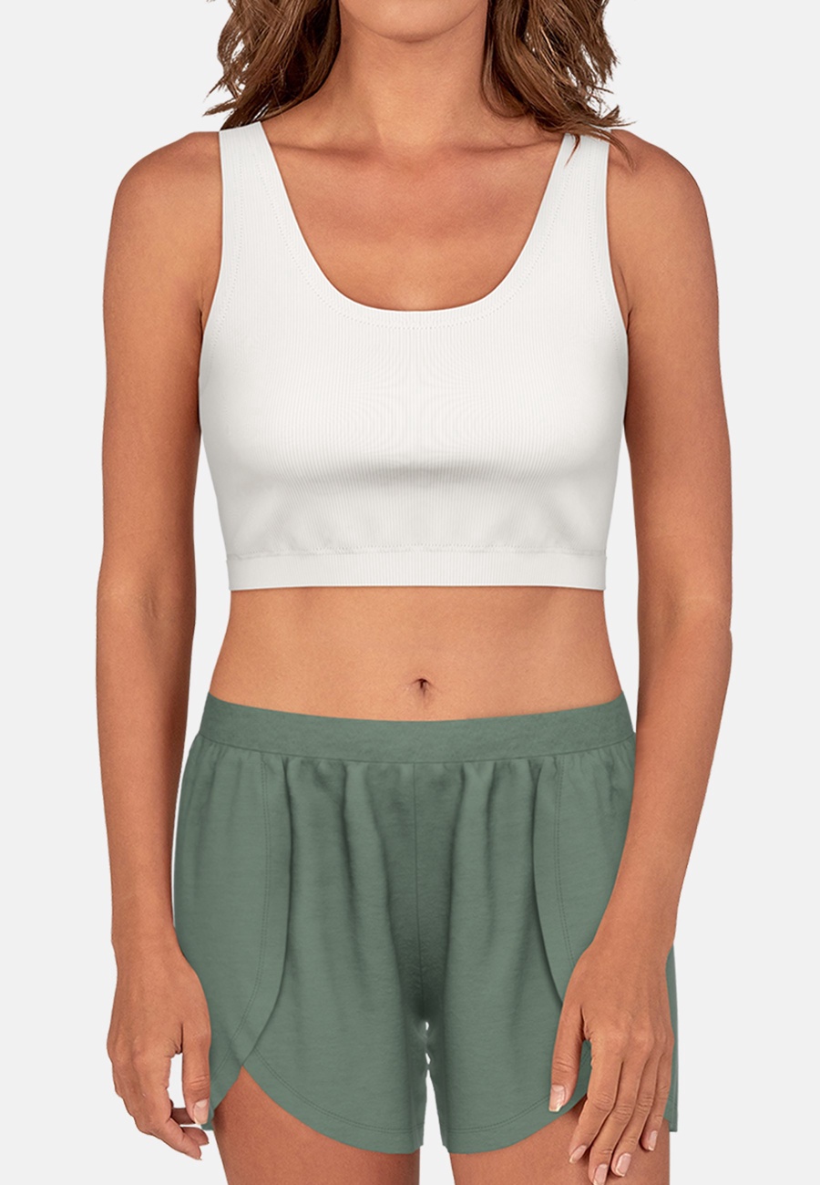 TOM TAILOR Damen Short-Pants grün uni