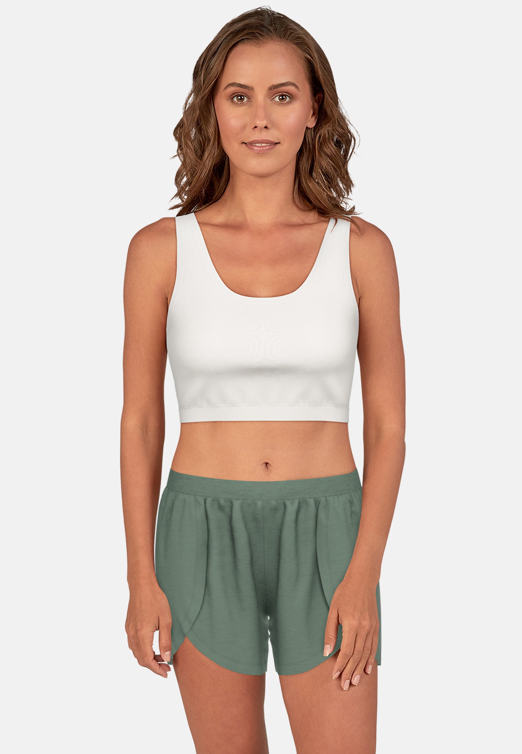 TOM TAILOR Damen Short-Pants grün uni