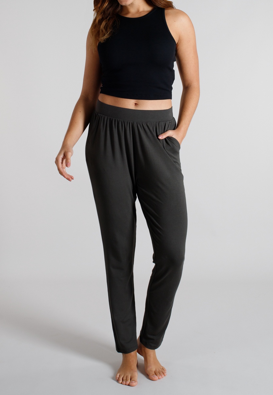 TOM TAILOR Damen Lange-Hose grau uni