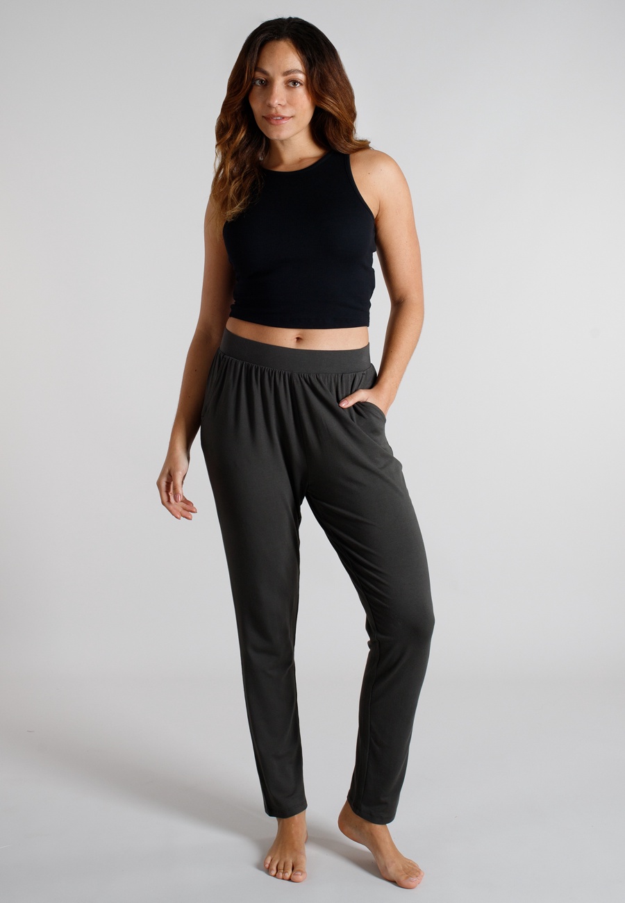 TOM TAILOR Damen Lange-Hose grau uni