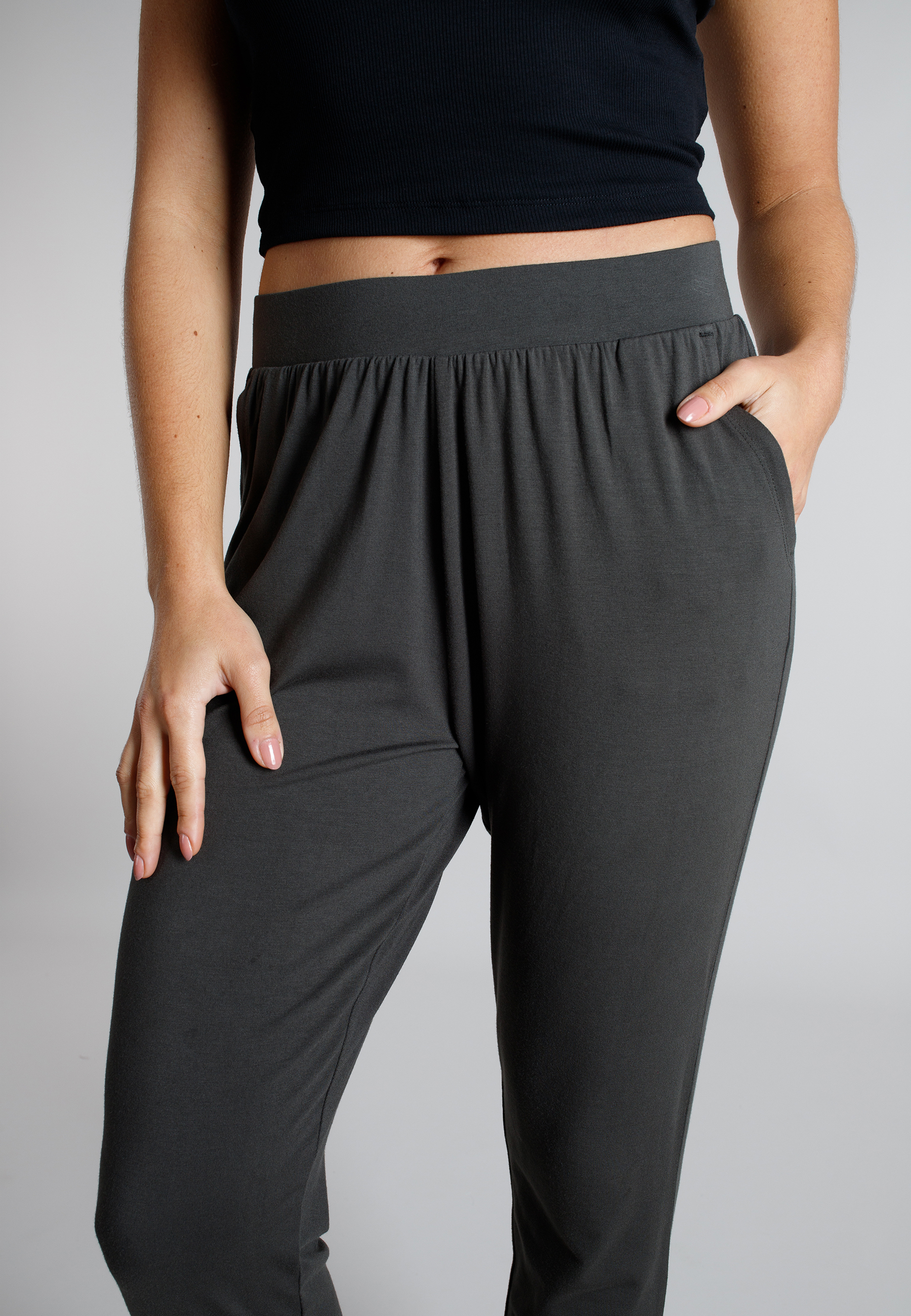 TOM TAILOR Damen Lange-Hose grau uni