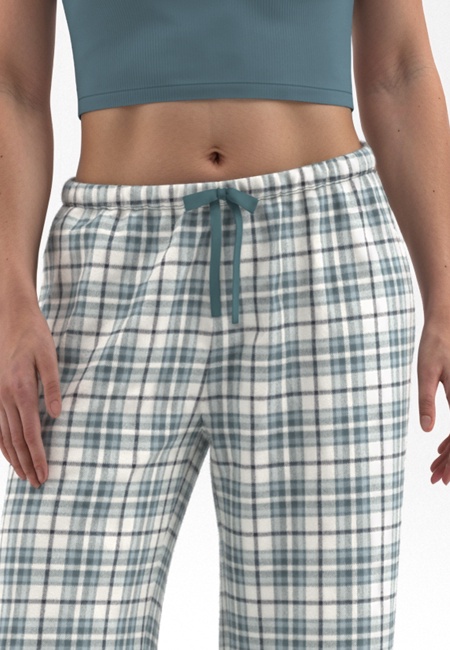 TOM TAILOR Damen Lange-Hose grün kariert
