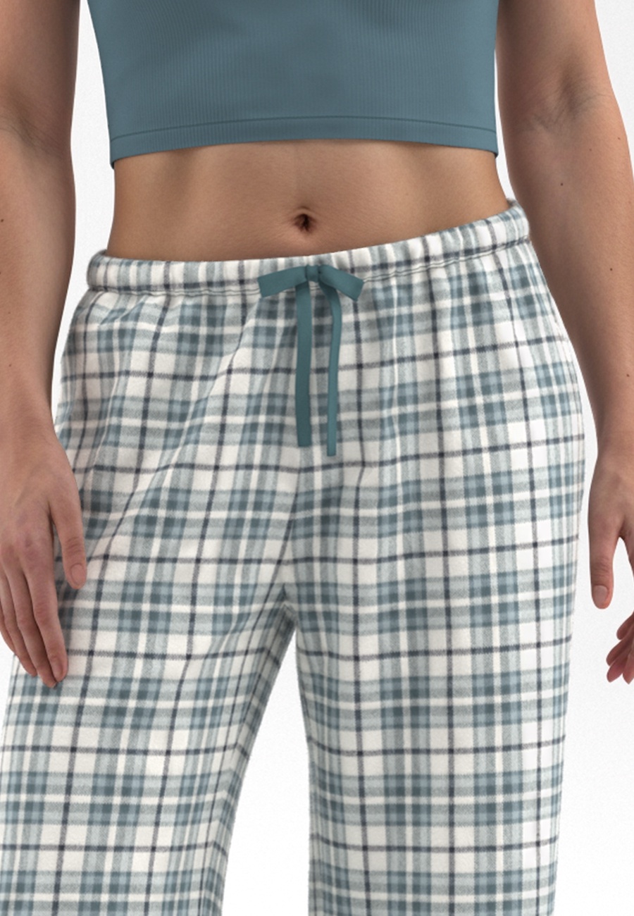 TOM TAILOR Damen Lange-Hose grün kariert