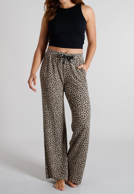 TOM TAILOR Damen Lange-Hose braun bedruckt