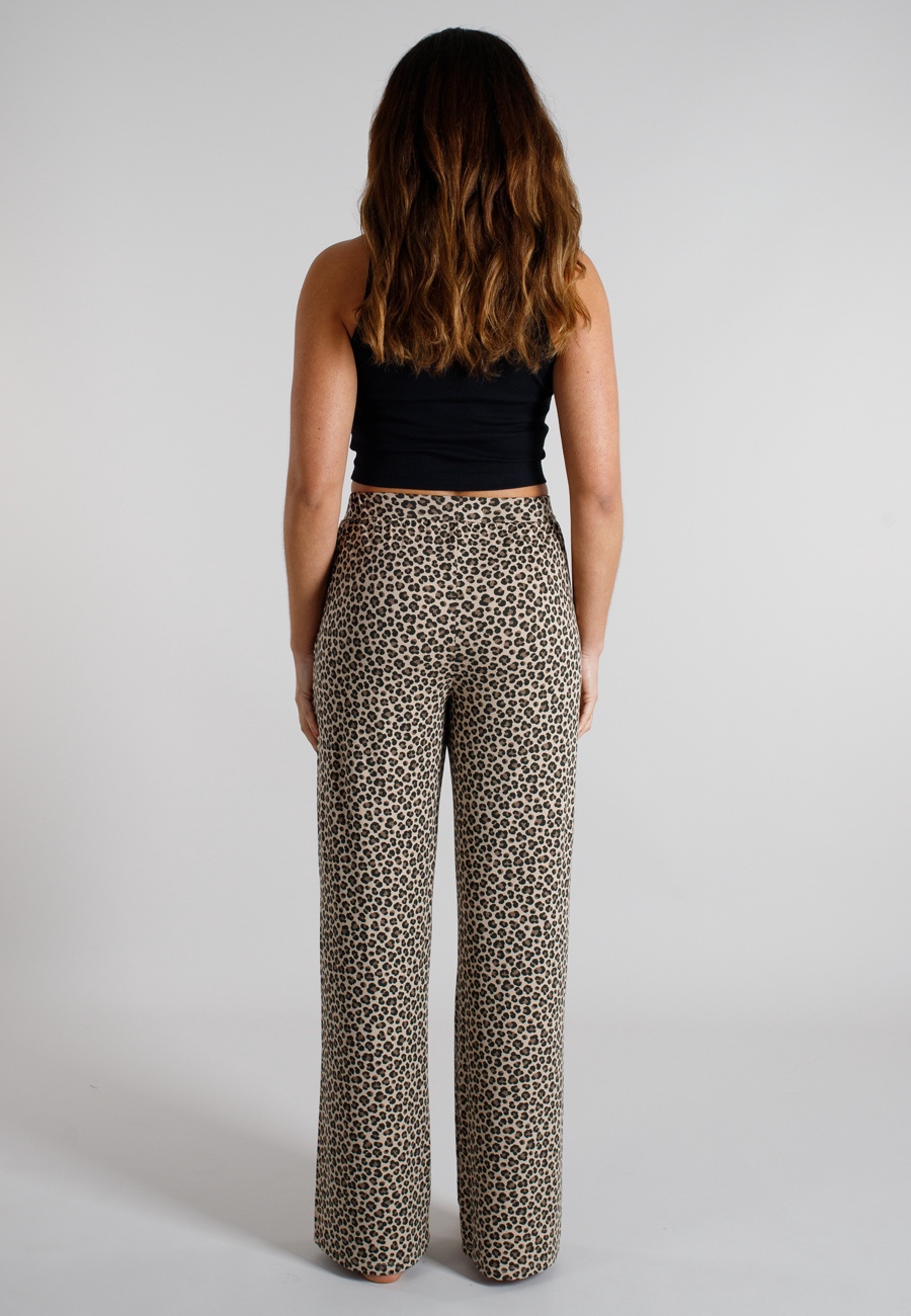 TOM TAILOR Damen Lange-Hose braun bedruckt