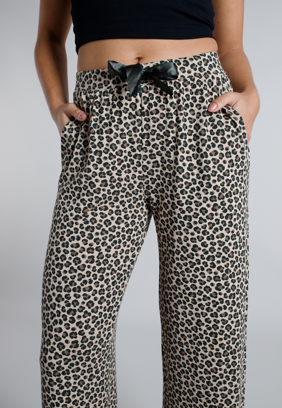 TOM TAILOR Damen Lange-Hose braun bedruckt