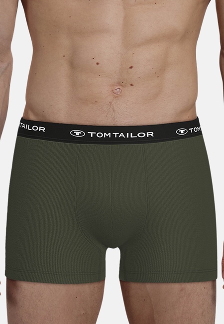 TOM TAILOR Herren Pants grün uni 3er Pack
