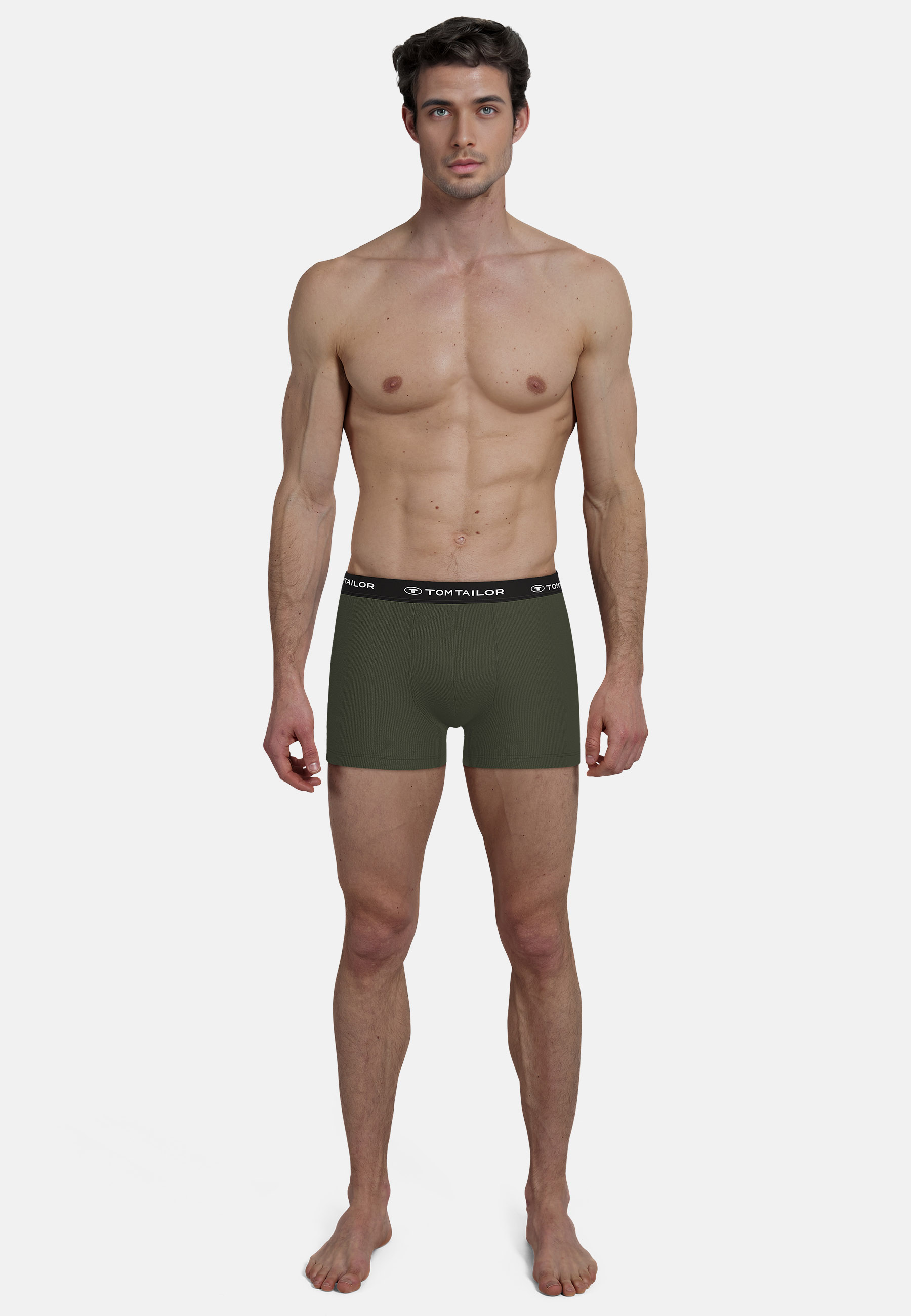 TOM TAILOR Herren Pants grün uni 3er Pack