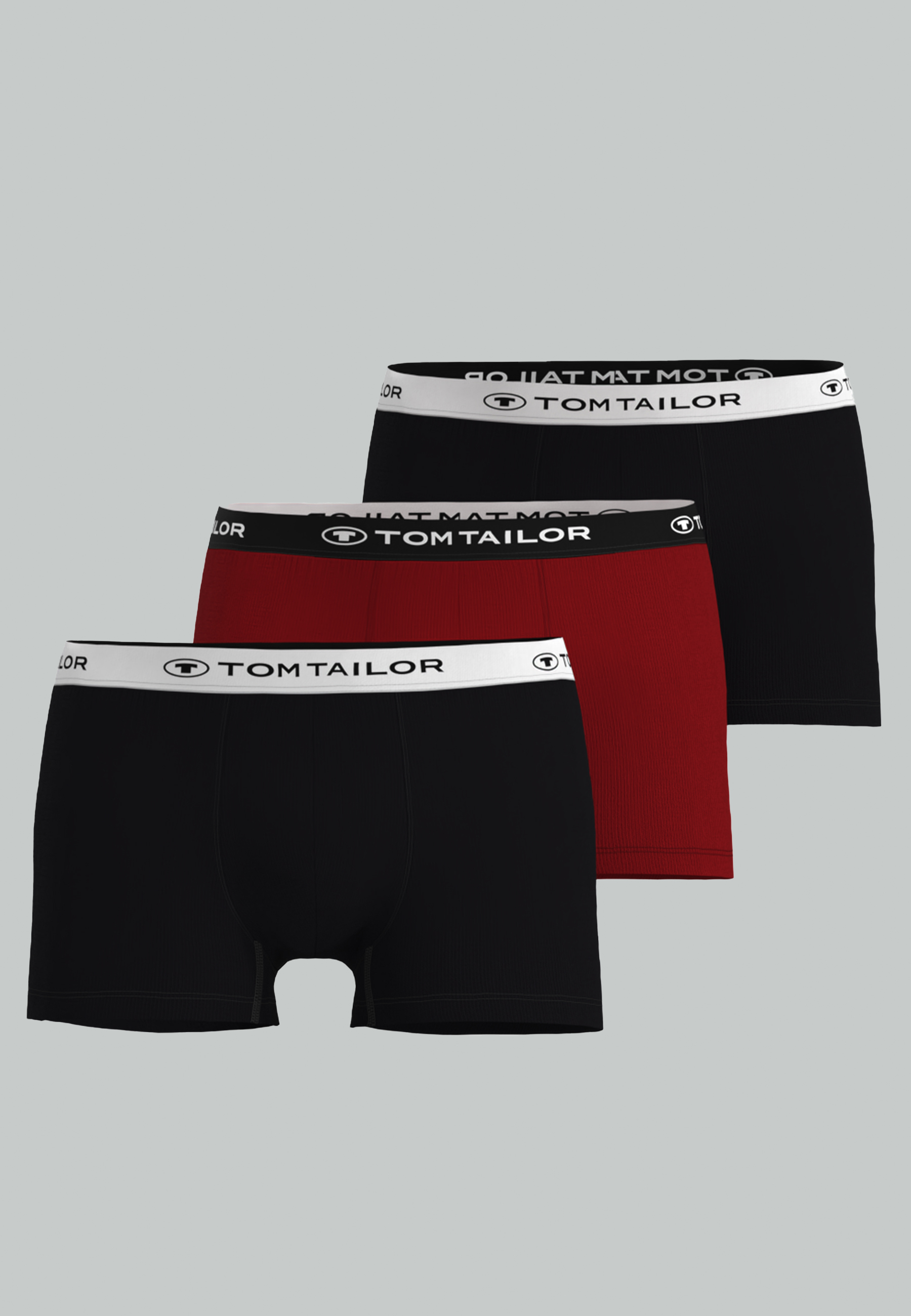 TOM TAILOR Herren Pants rot uni 3er Pack