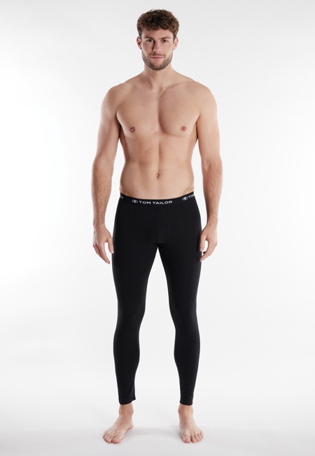 TOM TAILOR Herren lange Unterhose schwarz uni