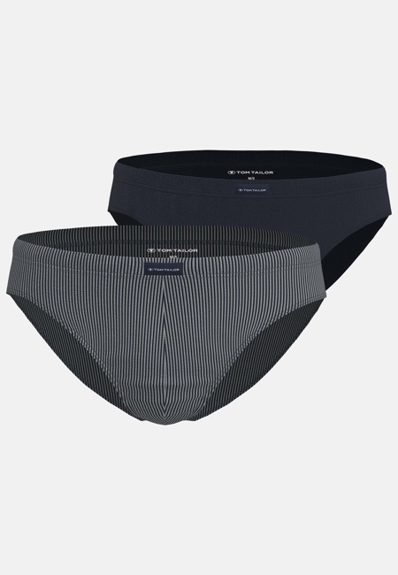 TOM TAILOR Herren Mini-Slip blau längsgestreift 2er Pack