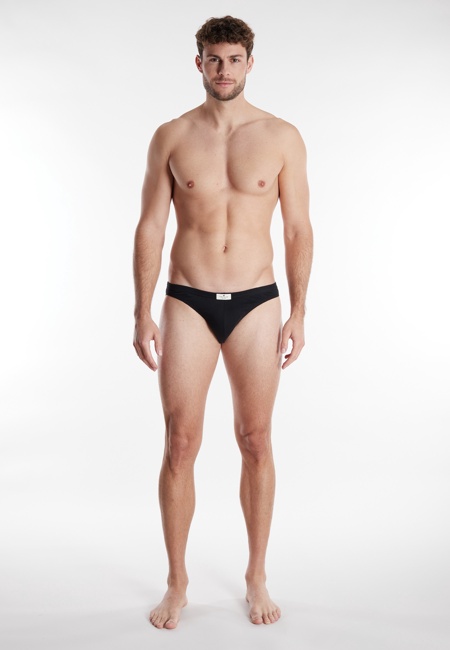 Herren Slip schwarz uni 7er Pack