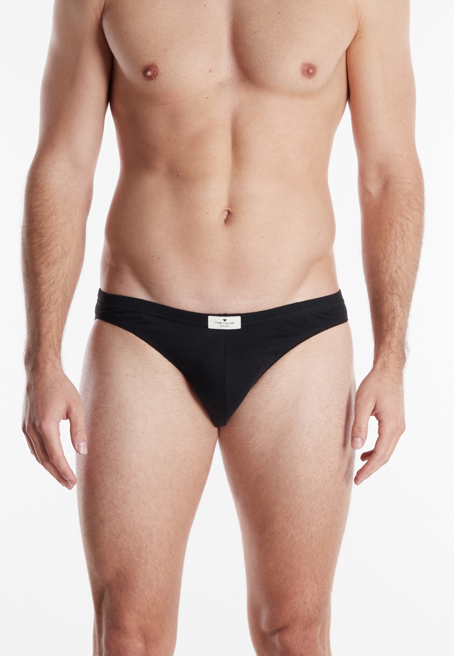 Herren Slip schwarz uni 7er Pack