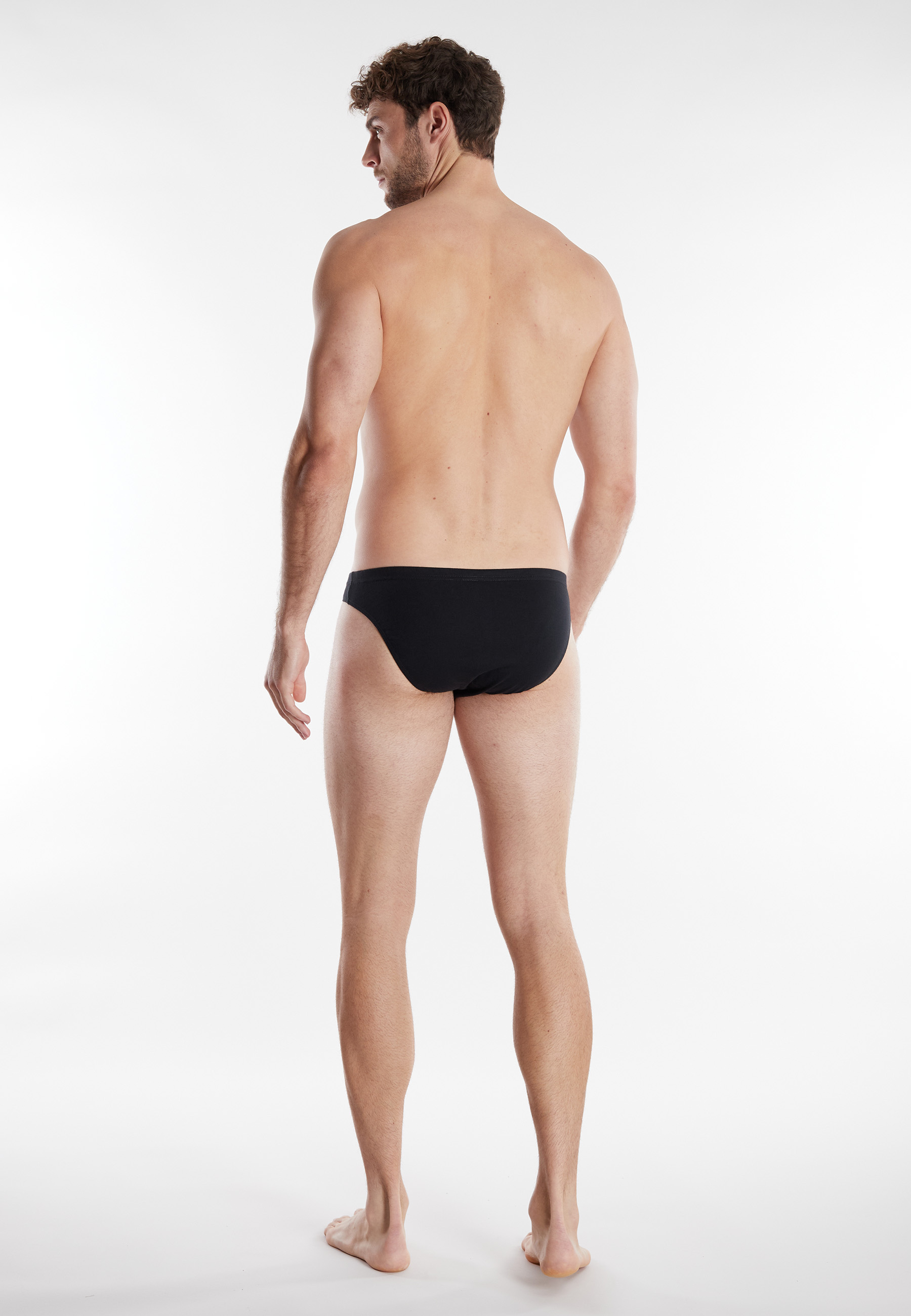 Herren Slip schwarz uni 7er Pack