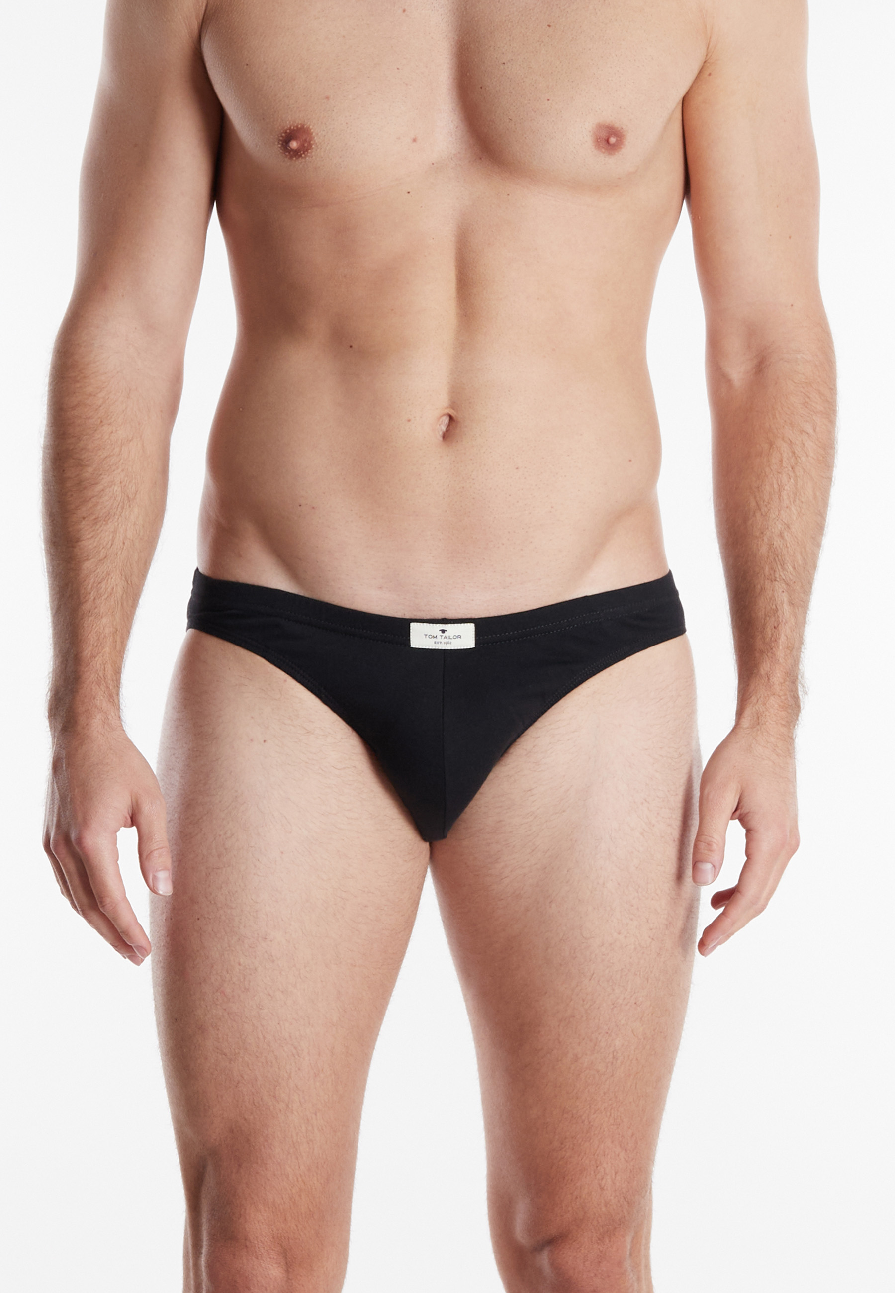 Herren Slip schwarz uni 7er Pack