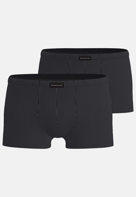TOM TAILOR Herren Pants schwarz Nadelstreifen 2er Pack