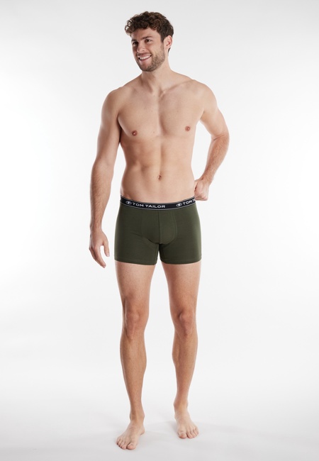 TOM TAILOR Herren Long-Pants grün uni 3er Pack