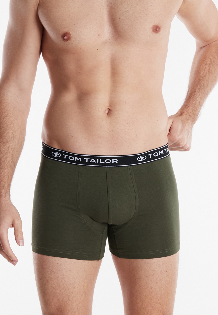 TOM TAILOR Herren Long-Pants grün uni 3er Pack