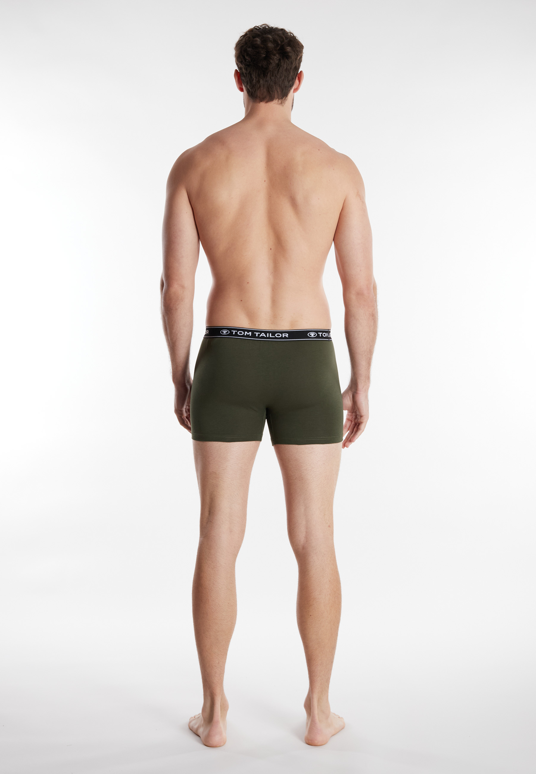 TOM TAILOR Herren Long-Pants grün uni 3er Pack