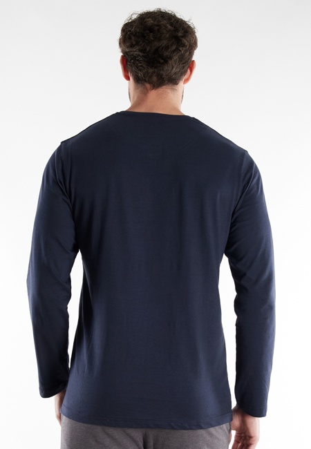 TOM TAILOR Herren Longsleeve blau uni