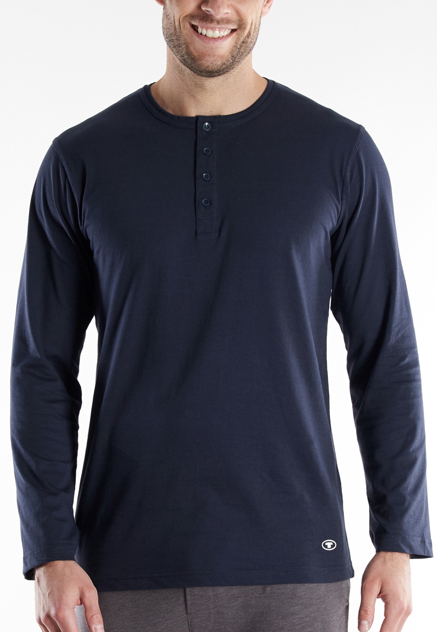 TOM TAILOR Herren Longsleeve blau uni
