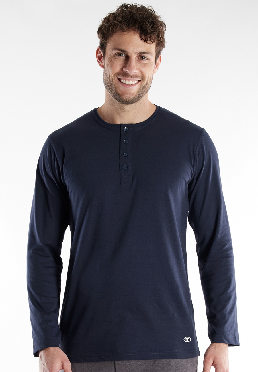 TOM TAILOR Herren Longsleeve blau uni