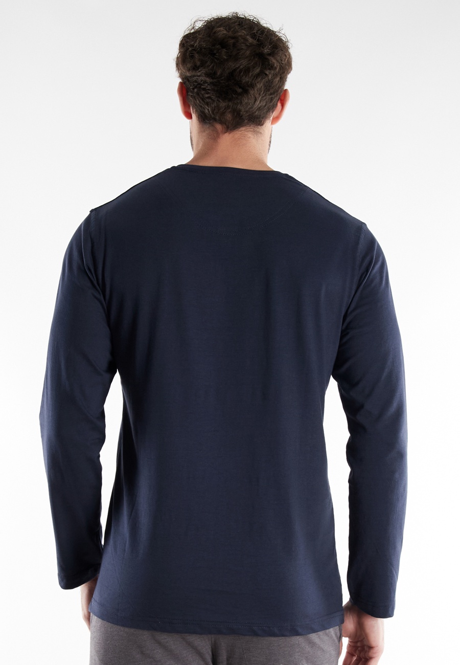 TOM TAILOR Herren Longsleeve blau uni