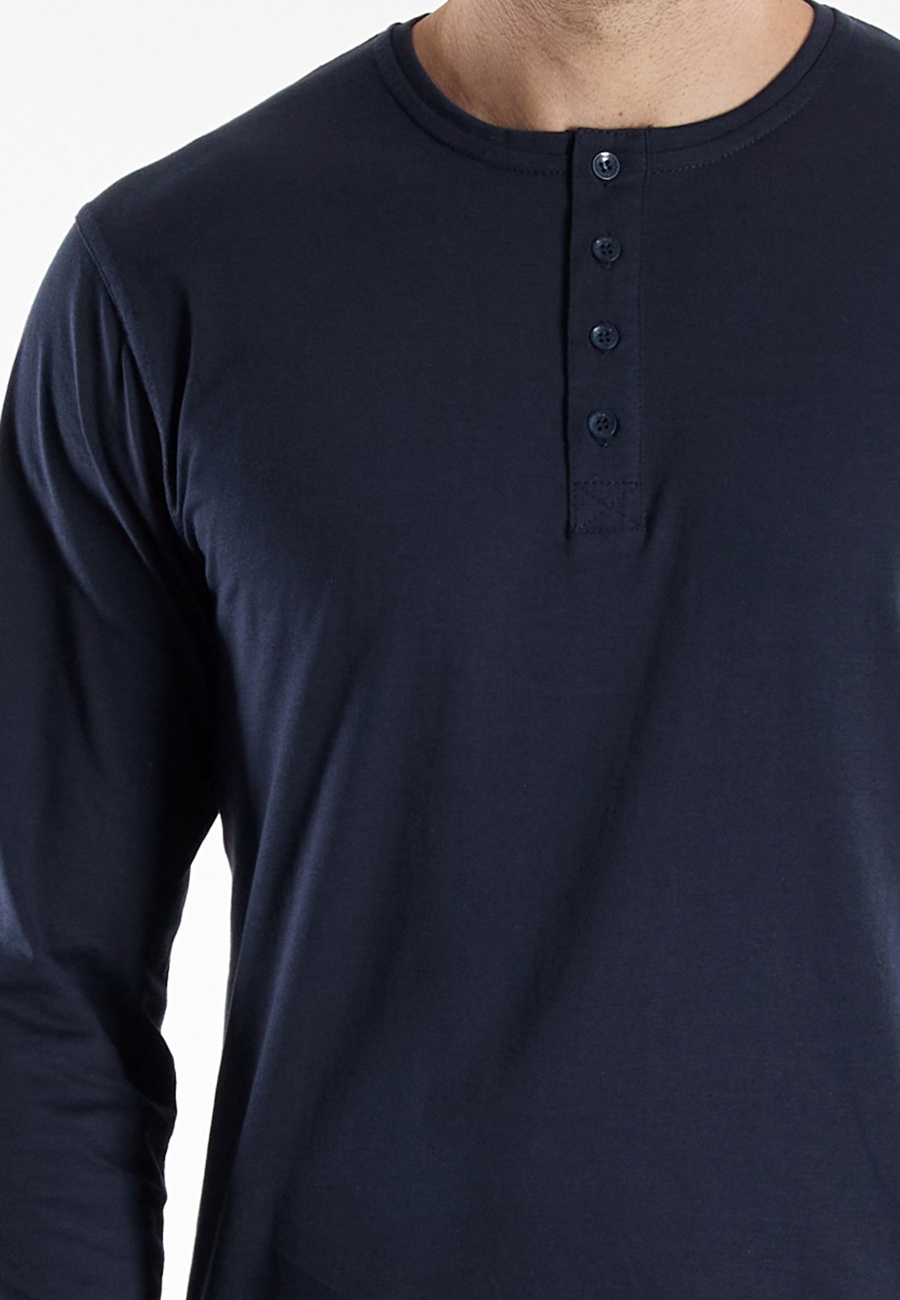 TOM TAILOR Herren Longsleeve blau uni