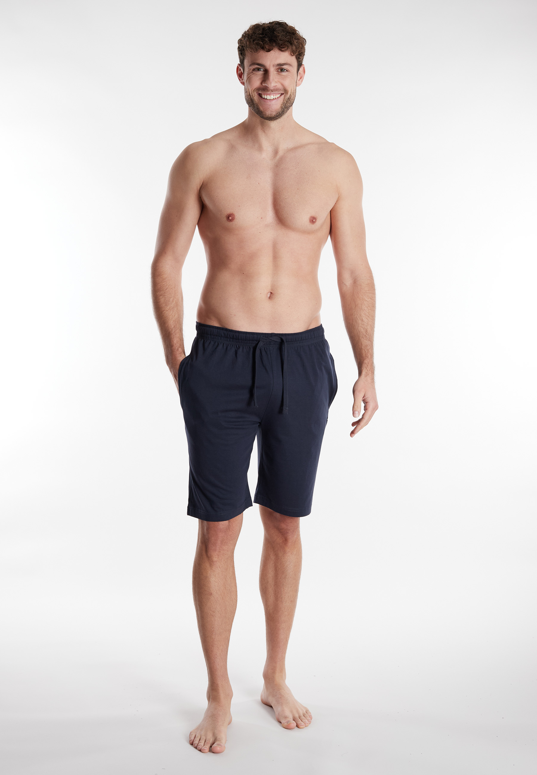 TOM TAILOR Herren Kurze-Hose blau uni