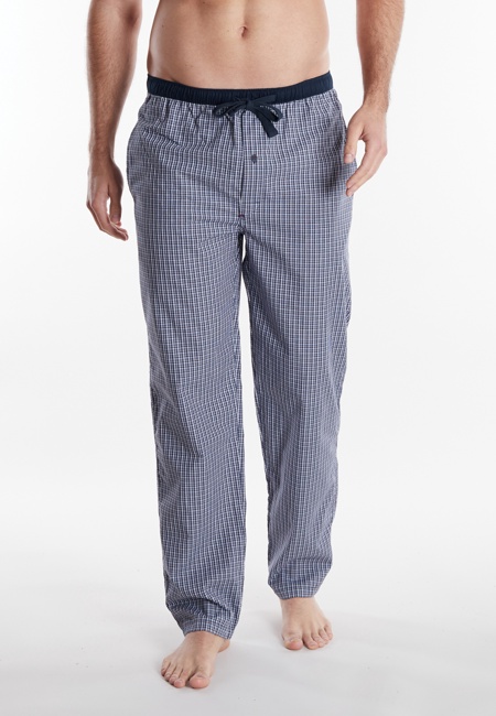 TOM TAILOR Herren Lange-Hose blau kariert