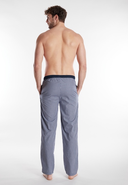 TOM TAILOR Herren Lange-Hose blau kariert
